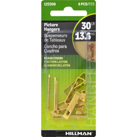Aceds 30 lbs Picture Hanger Brass, 60PK 5329917